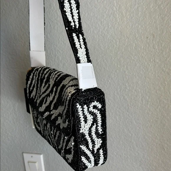 “From India to You” Zebra Beaded Shoulder Bag - (Viral TJ Maxx / Marshall’s Bag) - Picture 4 of 5